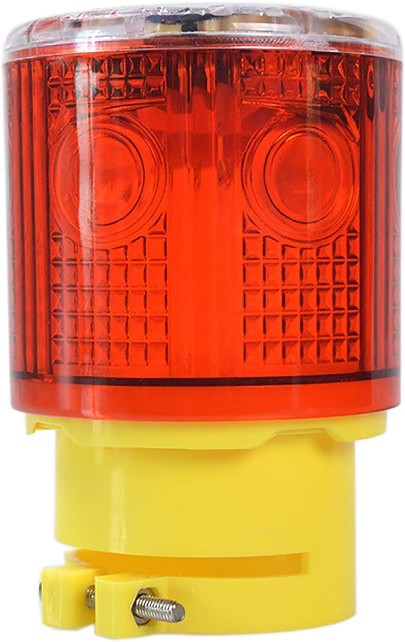risoon Solar Strobe Warning Light Flashing Lamp: 360 Degree Super Bright LED Wireless Install Automatically Turn On/Off IP65 Waterproof for Construction, Traffic, Dock, Marine, Crane Tower, Factory (Red) - Image 1